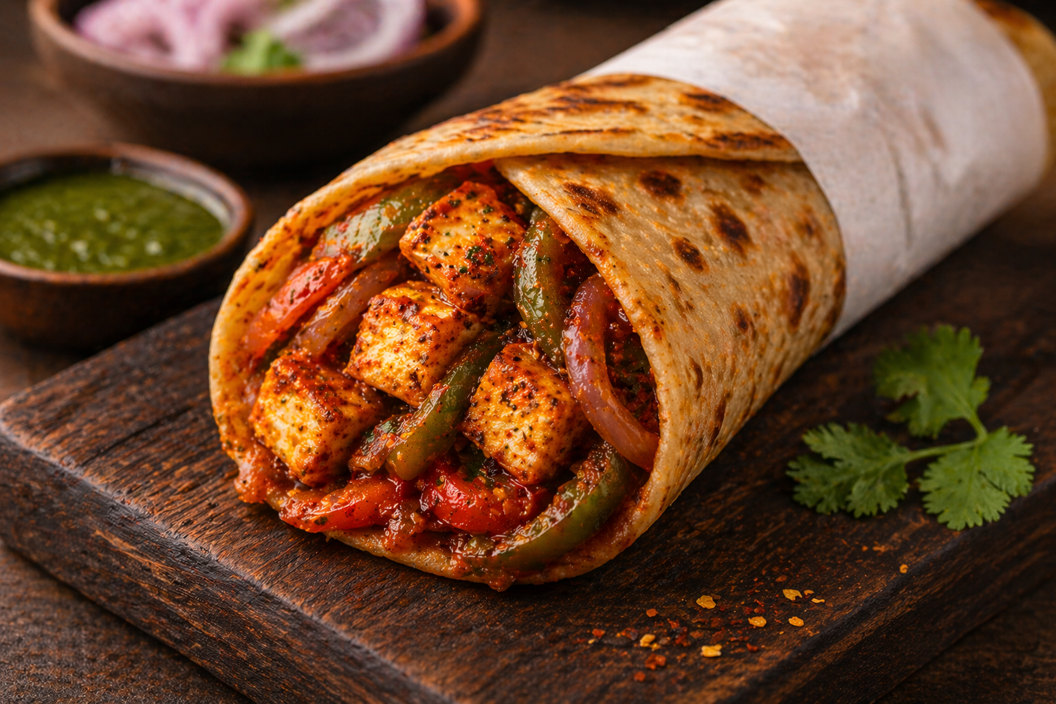Spicy Paneer Roll